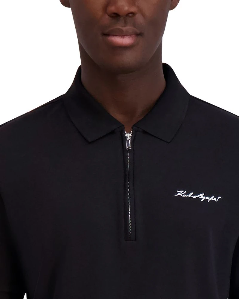 Half Zip Signature Logo Polo Shirt
