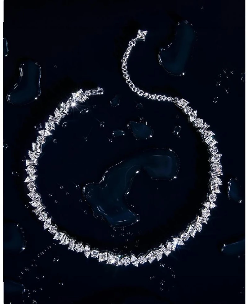 Illuminate Choker Necklace in 14K White Gold, 35.75ctw Mixed Shaped Lab Grown Diamonds, 15.5"