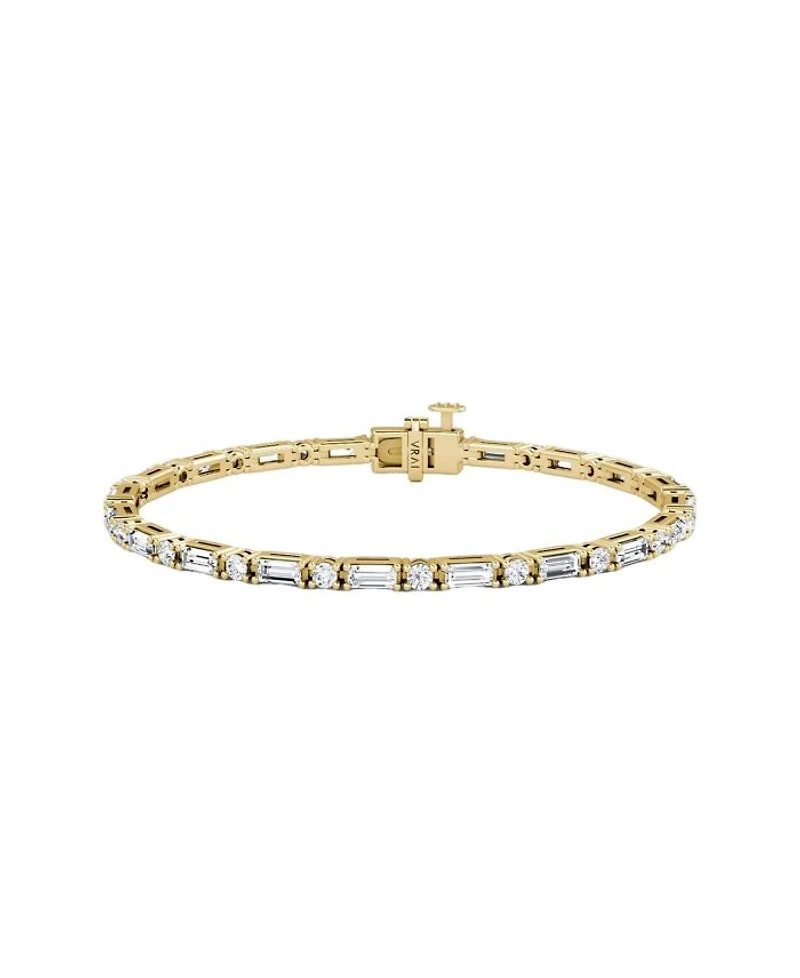 Mixed Shape Bracelet, Baguette & Brilliant Round Lab Grown Diamonds