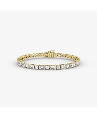 Mixed Shape Bracelet, Emerald & Round Brilliant Lab Grown Diamonds