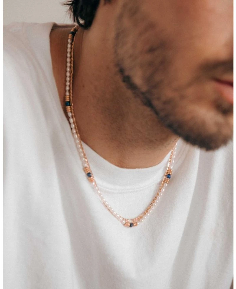 Olivia Lapiz & Pearl Necklace