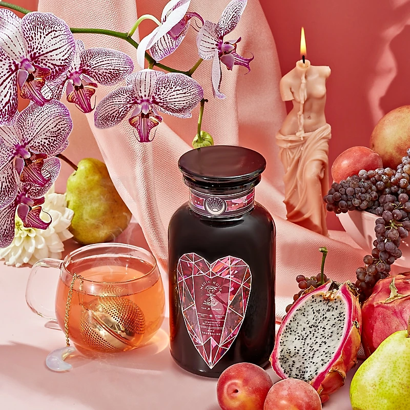 Magic Hour Pink Tourmaline Organic Dragon Fruit Hibiscus White Tea for Women's Health