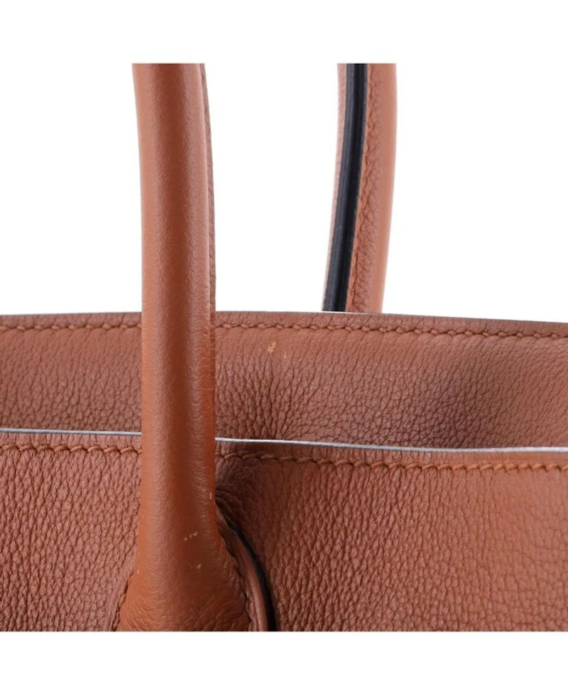 Birkin 30 Handbag Brown Novillo with Palladium Hardware