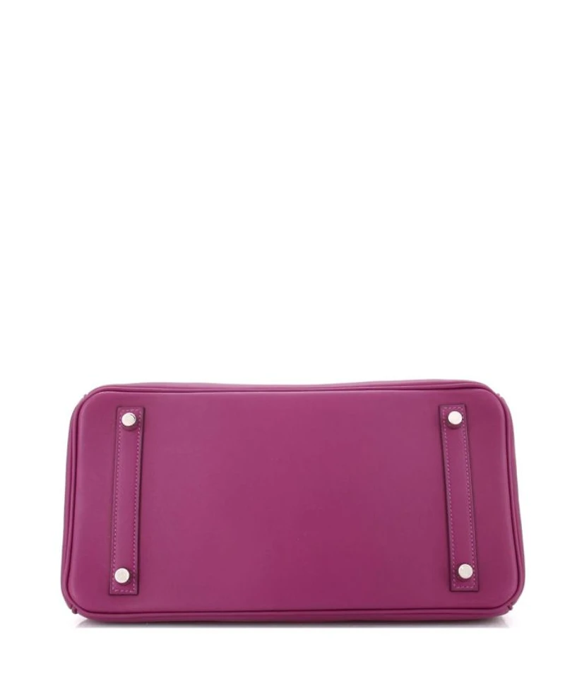 Birkin 30 Handbag Purple Swift with Palladium Hardware