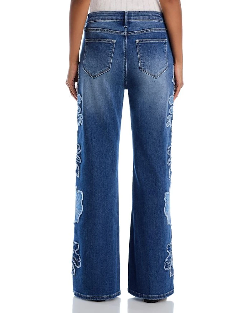 Charlee x Denim Patch Wide Legs Jeans Medium Wash
