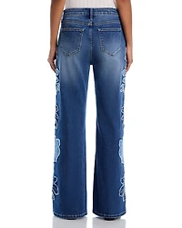 Charlee x Denim Patch Wide Legs Jeans Medium Wash