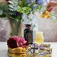 Almond Matcha Green Tea for Joy, 6 oz. Violet Glass Apothecary Jar