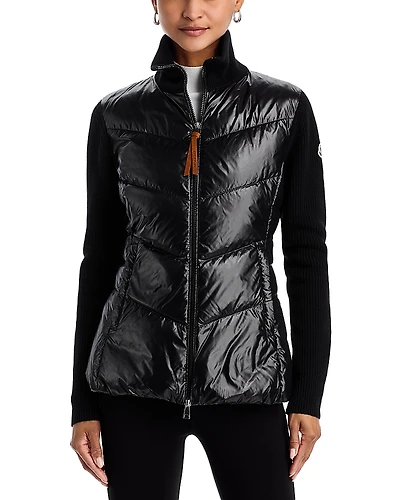 Moncler Padded Wool Puffer Cardigan