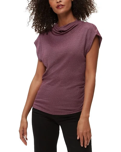 Reese Mock Neck Power Shoulder Top
