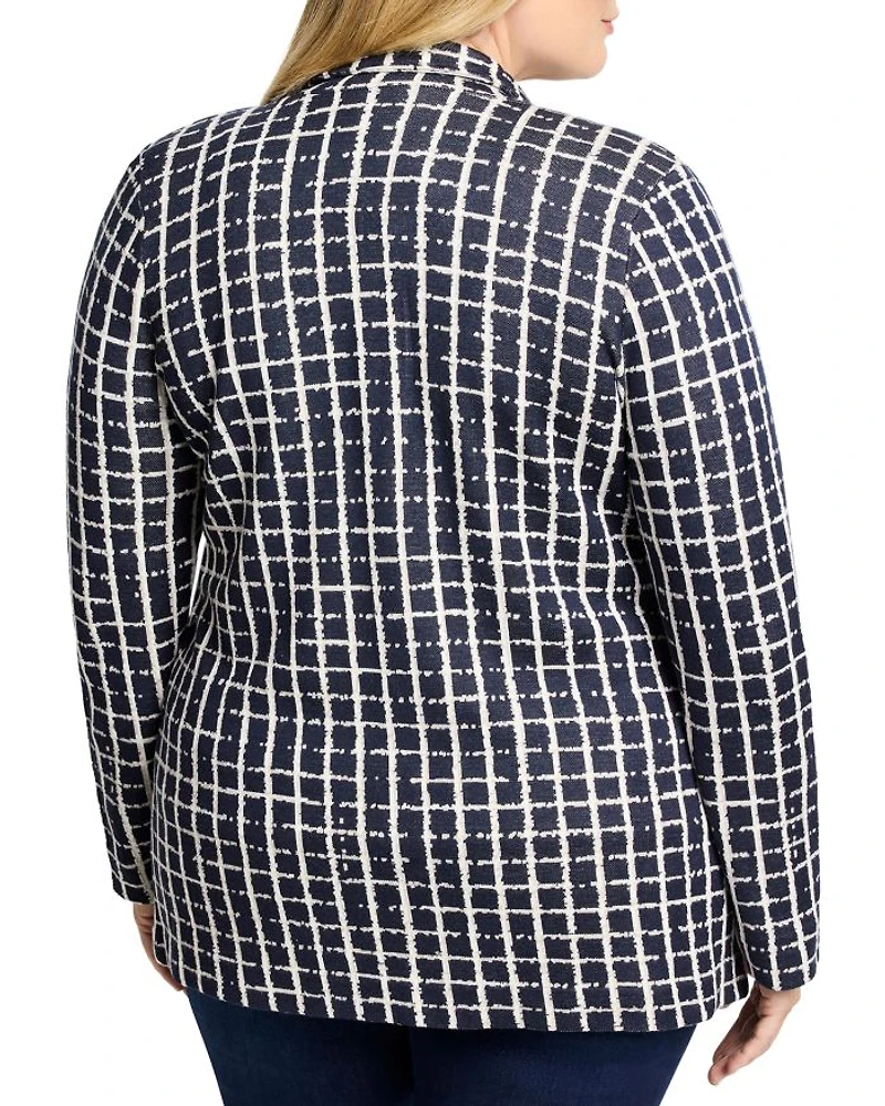 Painted Plaid Boyfriend Blazer