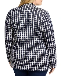 Painted Plaid Boyfriend Blazer
