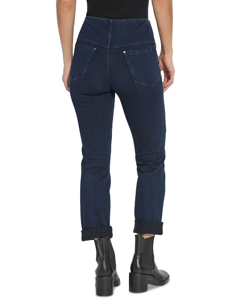 Studded High Rise Boyfriend Jeans Indigo