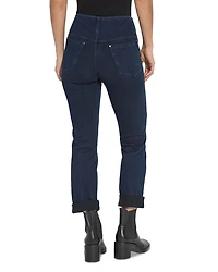 Studded High Rise Boyfriend Jeans Indigo