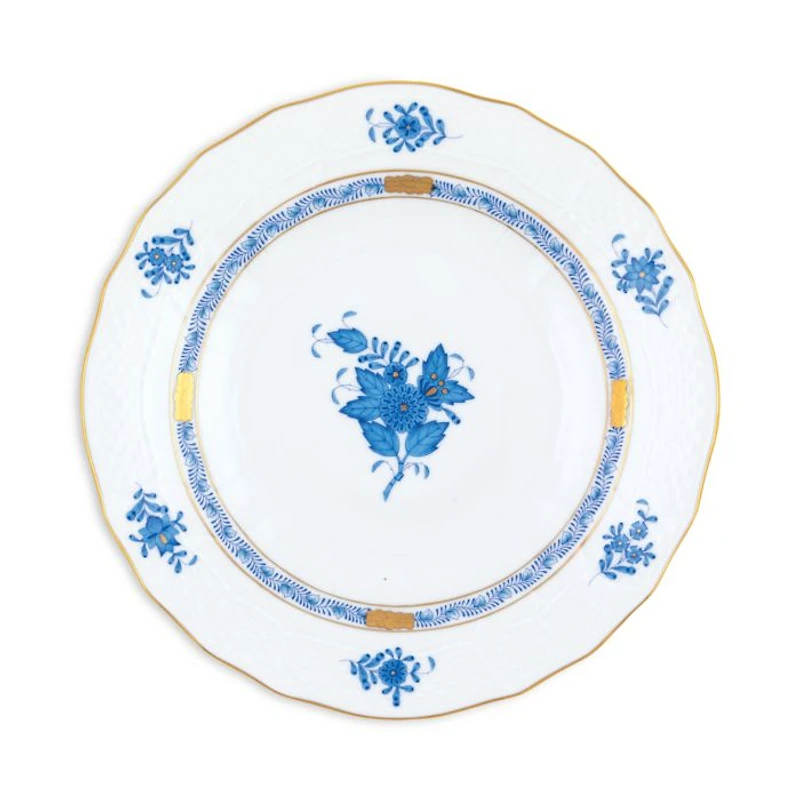 Chinese Bouquet Blue Dessert Plate