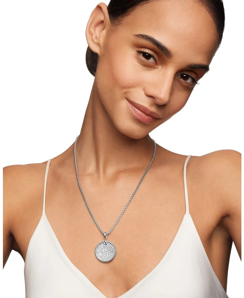 Sterling Silver Elements® Diamond Pavé Disc Pendant