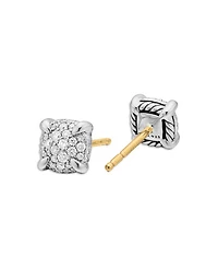 Sterling Silver Petite Chatelaine® Diamond Pavé Stud Earrings