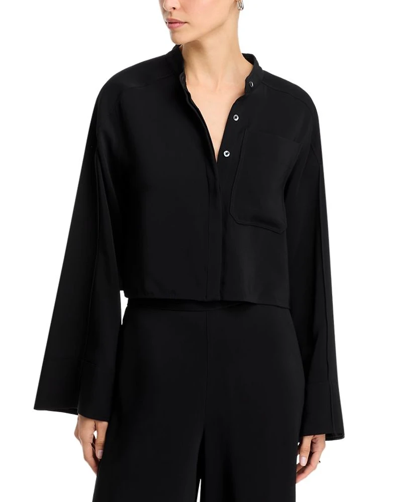 Cropped Button Front Shirt