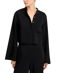 Co Cropped Button Front Shirt