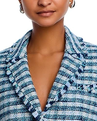Matilda Tweed Fringe Trim Blazer