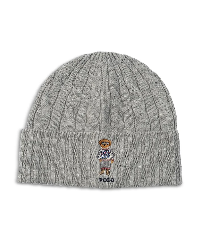 Holiday Bear Cable Knit Beanie