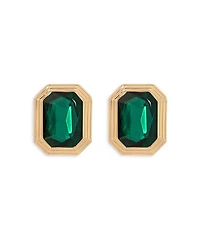 Color Stone Stud Earrings in 18K Gold Plated