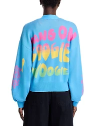 The Bell Sleeved Cropped V Neck Cardigan Sweater