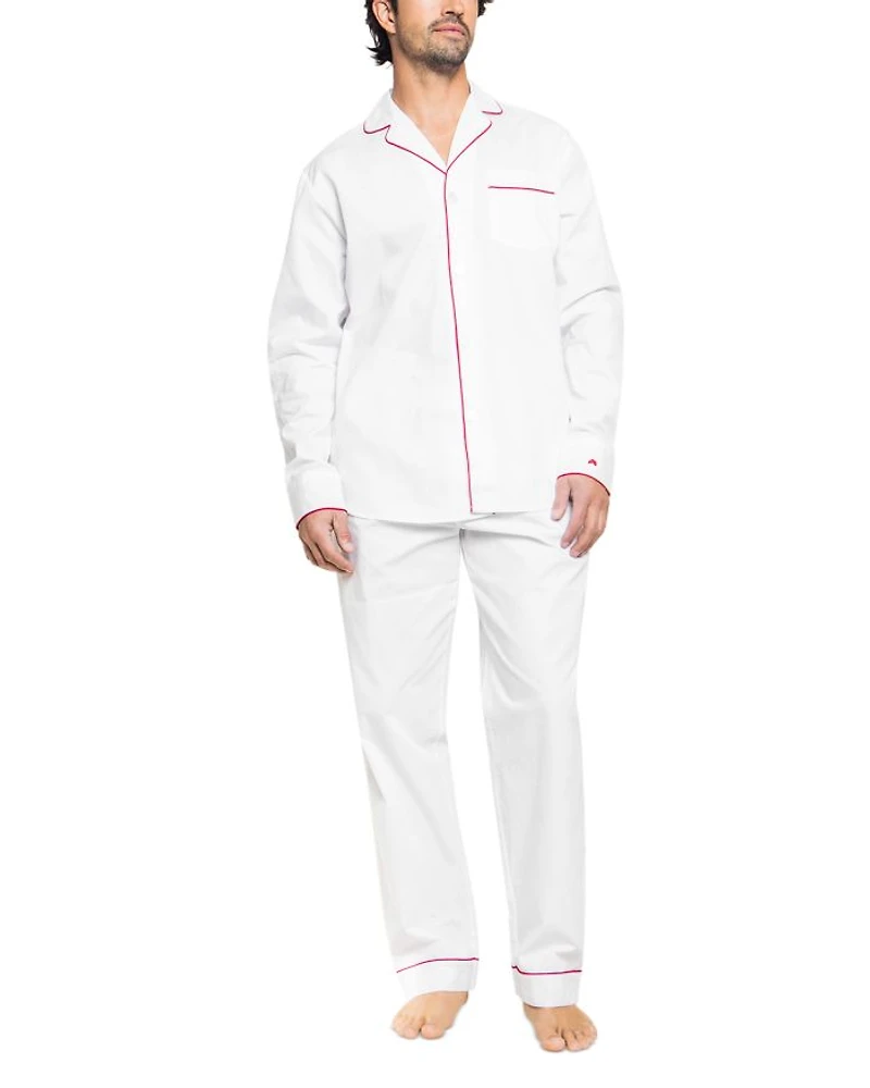 Brushed Cotton Twill Piped Pajama Set