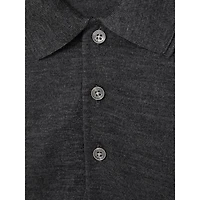 Regular Fit Quarter Button Merino Wool Polo Sweater