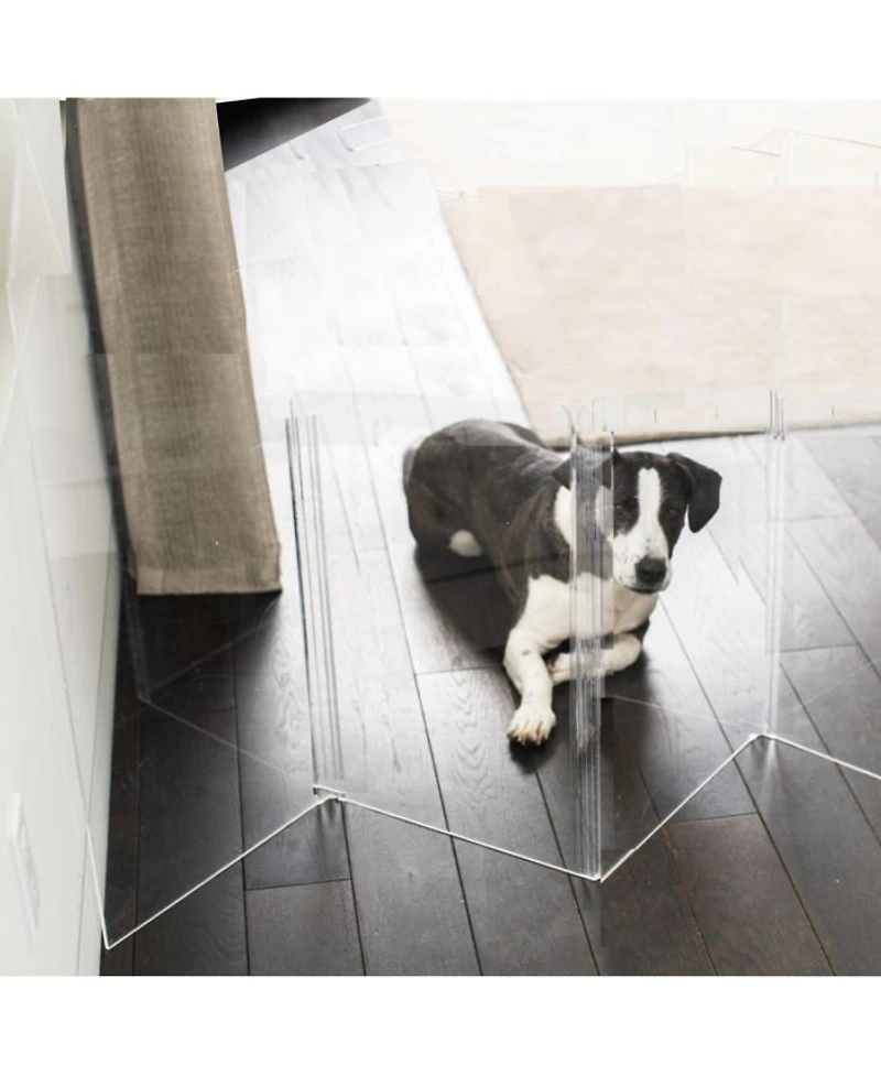 Clear Freestanding Pet Gate Zig Zag
