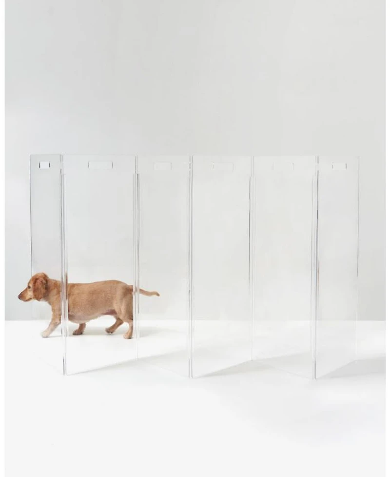 Clear Freestanding Pet Gate Zig Zag