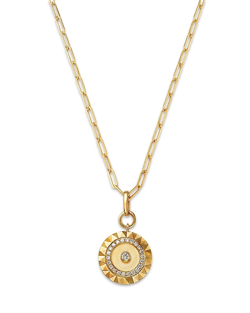 Bloomingdale's Fine Collection Diamond Circle Pendant Necklace