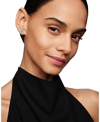 Sterling Silver Chateline Gemstones & Diamond Stud Earrings - Exclusive