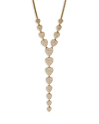 Real Love Pavé Heart Lariat Necklace in 18K Gold Plated, 16"-20"