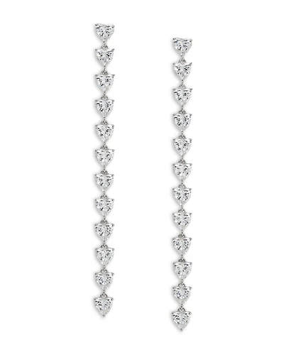 Real Love Heart Cubic Zirconia Linear Drop Earrings