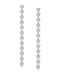 Real Love Heart Cubic Zirconia Linear Drop Earrings