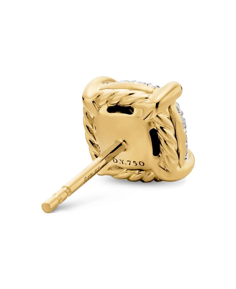 Chatelaine® Stud Earrings in 18K Yellow Gold with Pavé Diamonds, 8mm