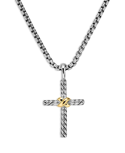 David Yurman Petite X Cross Necklace with 14K Gold