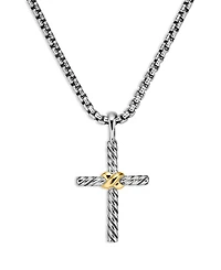 David Yurman Petite X Cross Necklace with 14K Gold