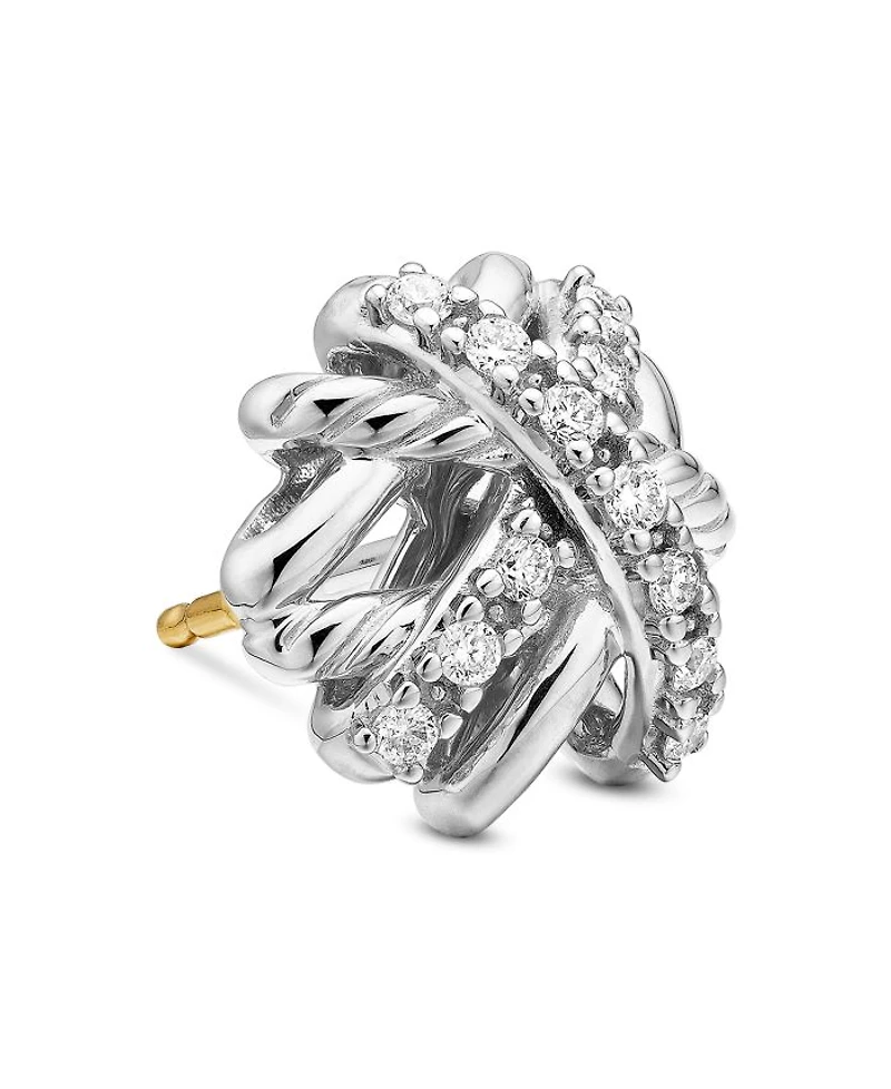 Crossover Earrings with Diamonds