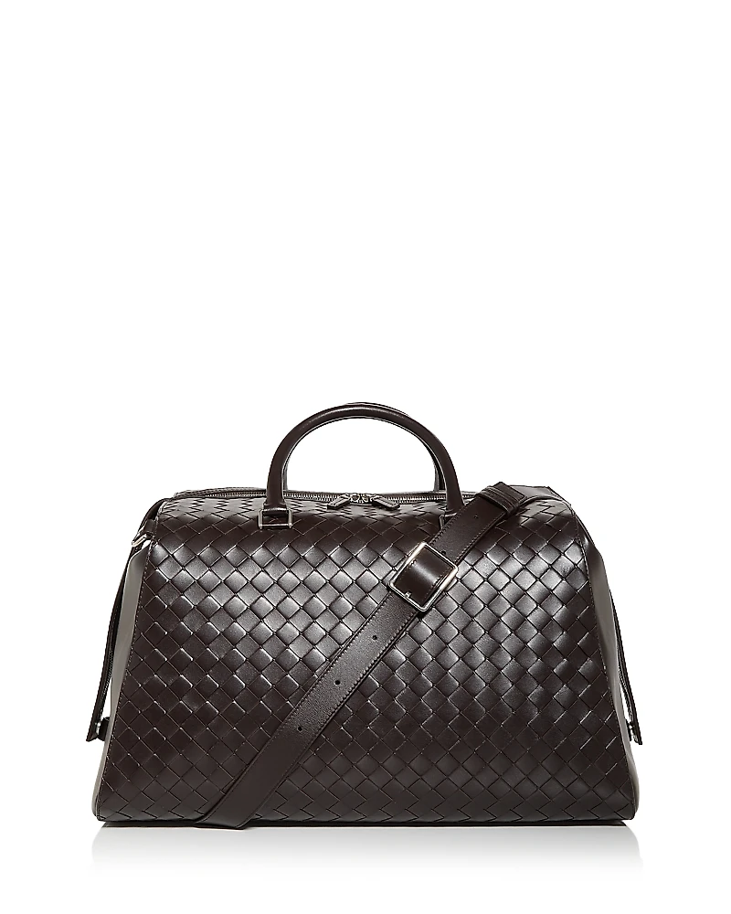 Bottega Veneta Zip Tape Intrecciato Leather Weekender Bag