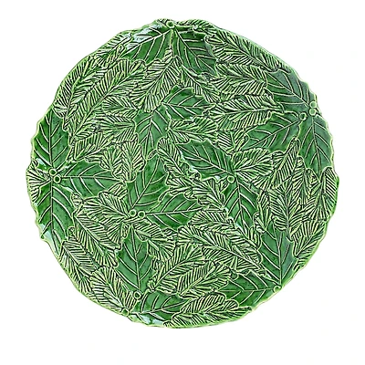 Vietri Lastra Holiday Green Figural Round Platter