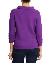 Camilla Boat Neck Cable Knit Sleeve Sweater