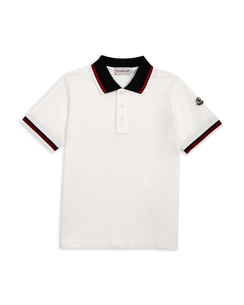 Moncler Boys' Maniche Ribbed Polo Shirt