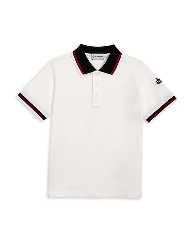 Moncler Boys' Maniche Ribbed Polo Shirt