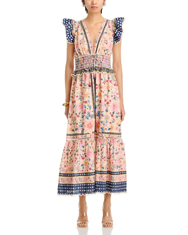 Superbloom Tapestry Cream Maxi Dress
