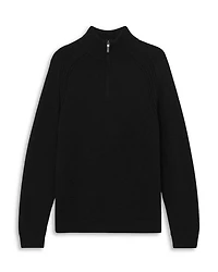 Roberts Wool & Nylon Seam Detail Regular Fit Half Zip Sweater