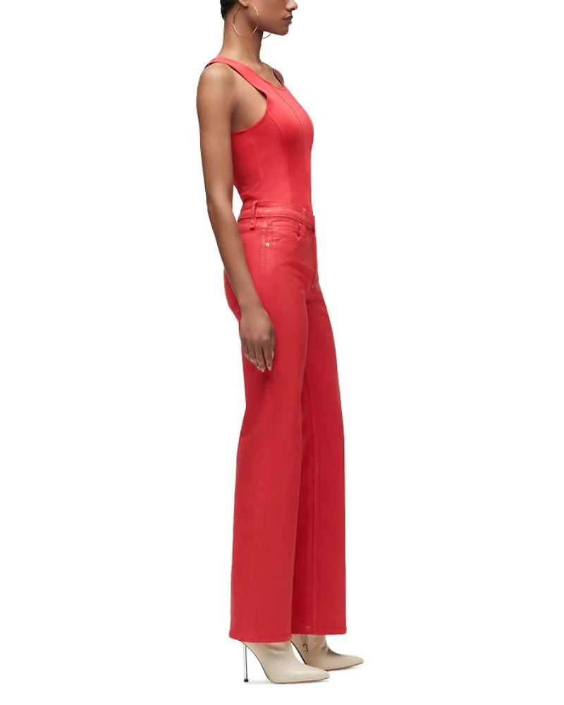 Rosie High Rise Wide Leg Jeans Poinsettia
