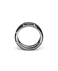 Men's 18K White Gold Forged Carbon 8.5mm Band