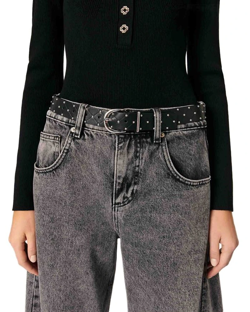 Low Neck Rib Knit Jumper