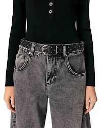 Low Neck Rib Knit Jumper